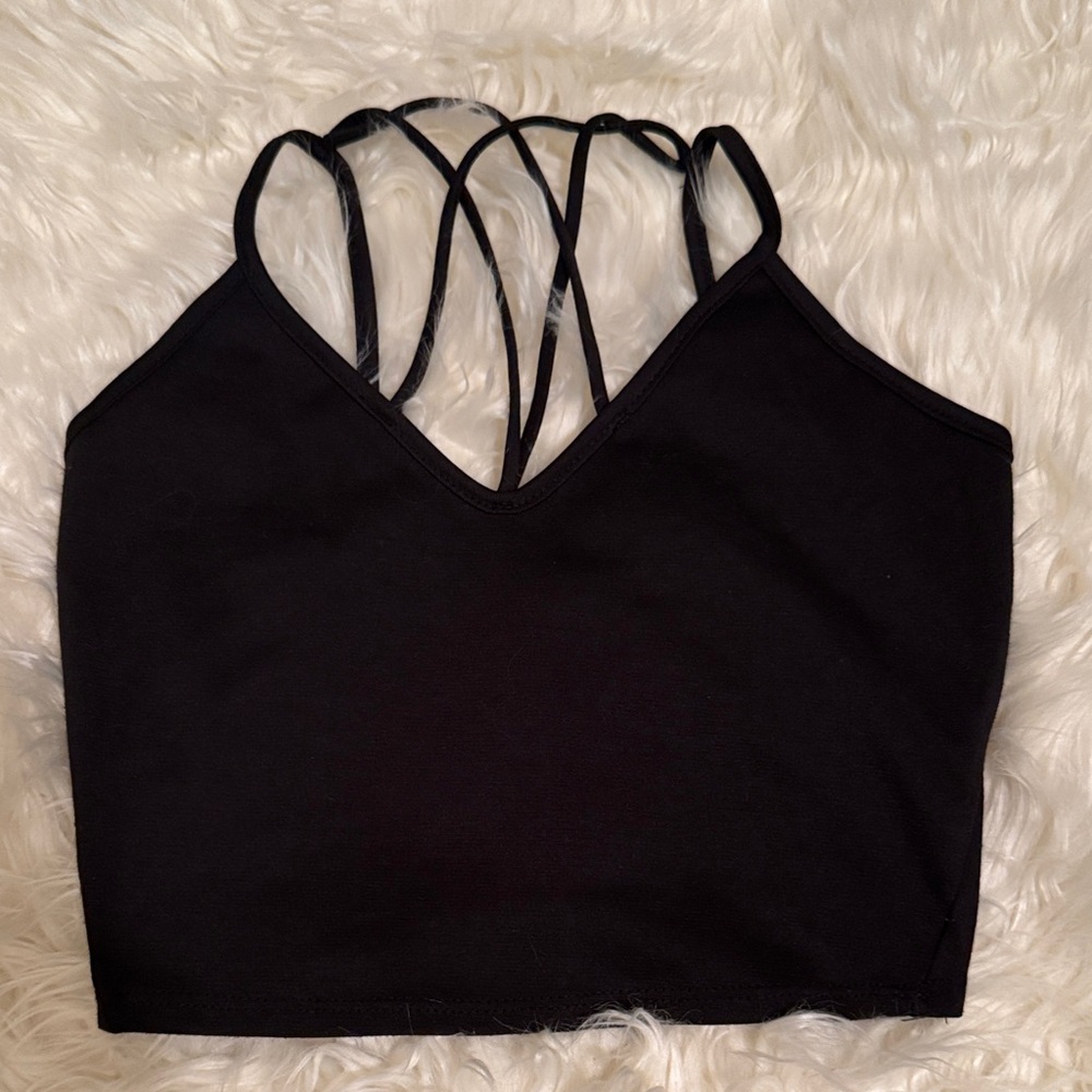 Free w/ Purchase-Black Strappy Crop Top